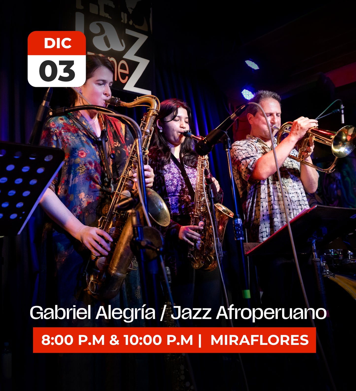 3 Dec | Gabriel Alegría Jazz Afroperuano